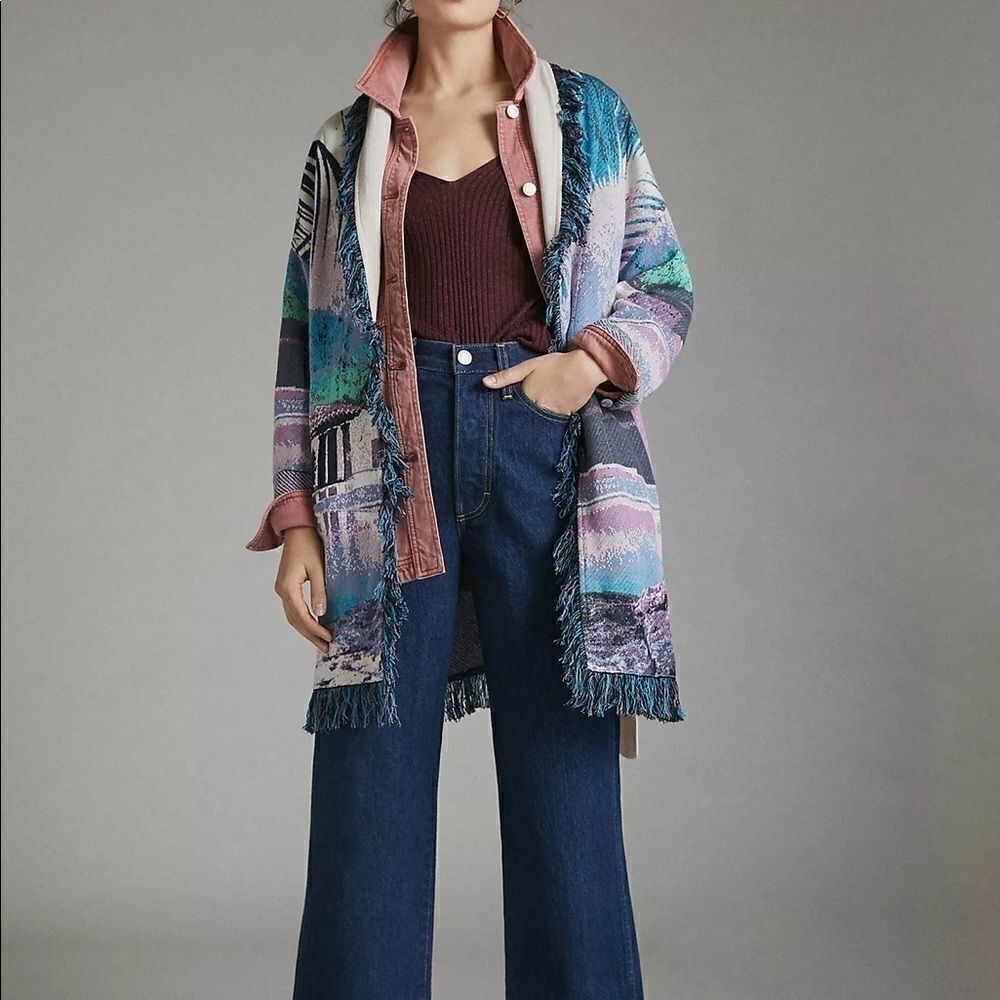 Anthropologie Aldomartins Moira Fringed Cardigan